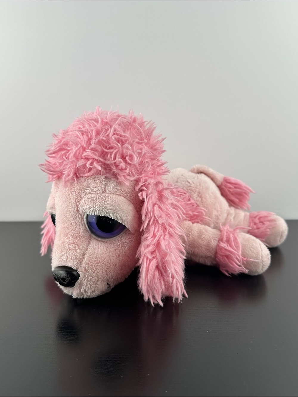 Russ Berrie RARE Lil Peepers Susi Pink Poodle Puppy Dog 9” Big Purple Eyes Plush
